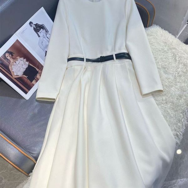 

Designer women's casual dress long sleeved top round neck dress summer spring women's sportswear slim fit dress basic classic shirt, Black