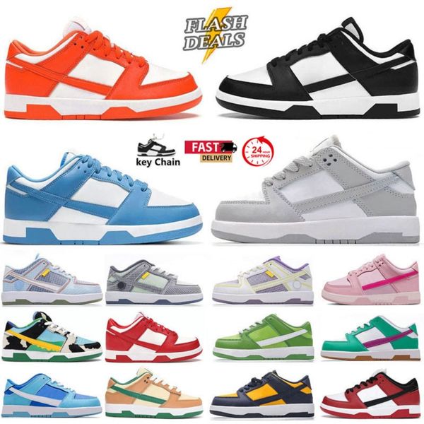 

Kids Shoes toddler sneakers Men Women Same Style Panda Grey UNC Triple Pink Children youth little baby Preschool Designer Kid Girls Boys Sport trainers size 6C5Y, Red