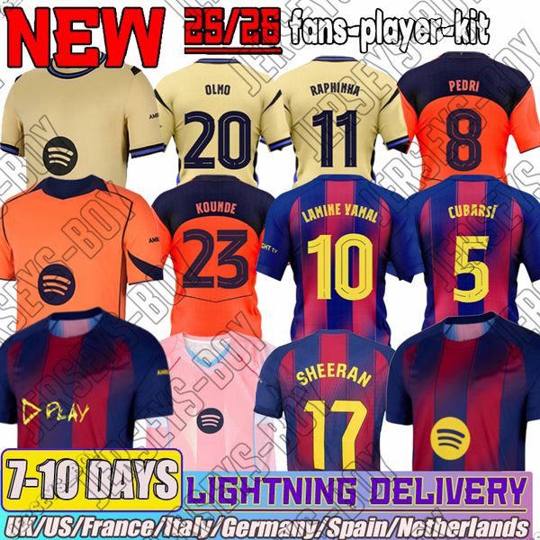 

25 26 camiseta BarcelonaJersey LAMINE YAMAL SHEERAN Soccer Jerseys RAPHINHA PEDRI GAVI LEWANDOWSKI RASHFORD F. DE JONG FERRAN OLMO football shirt mens kit kids, Black