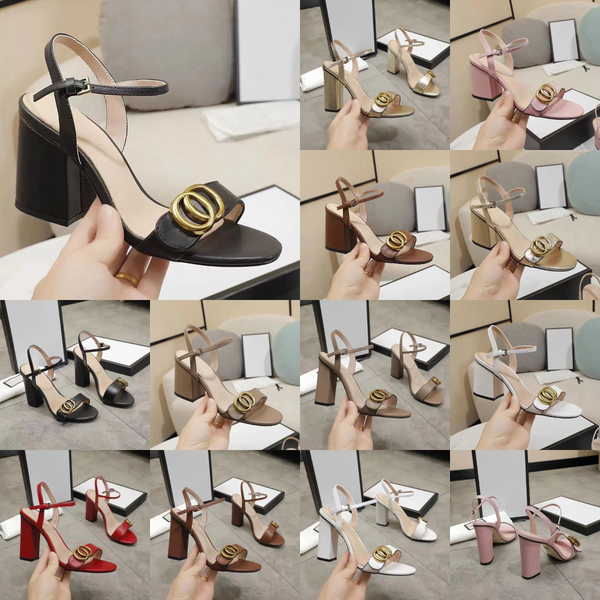 

Designer Dress Shoes High Heels Party Wedding Lady Women Classic Sandals Leather Shoes Fashion Double Buckle Summer Slippers platform 10cm 7.5cm topss, Color#6