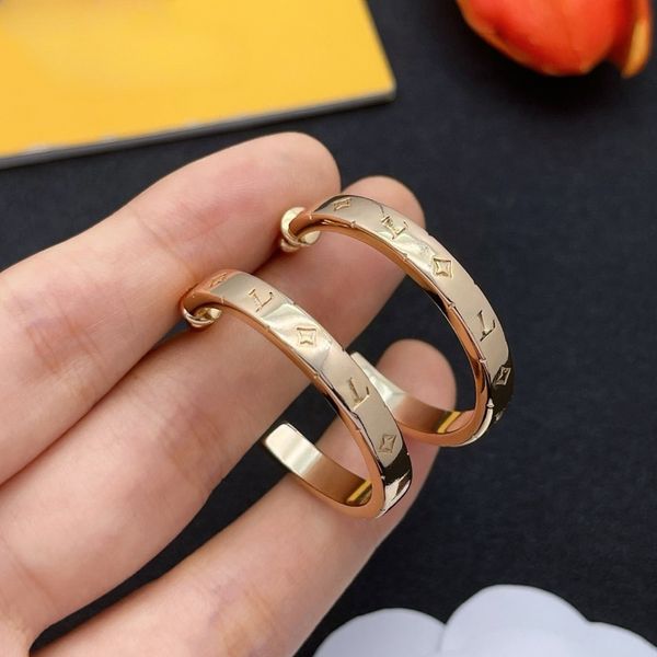 

Metal Hoop Earrings Women Designer Earrings Classic Letter Geometric Earrings Gold Plated Silver High Quality Christmas Gift