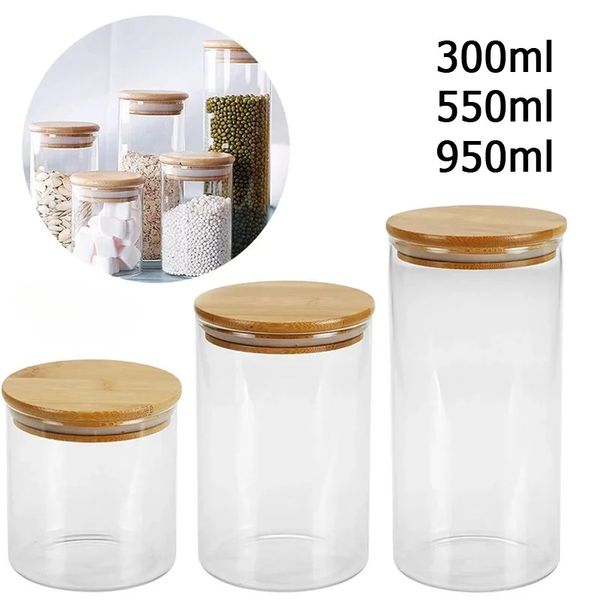 Glass Storage Jars with Airtight Lid Kitchen Storage Bottles Jars Sealed Container Food Pots for Grains,Sugar,Coffee,Tea
