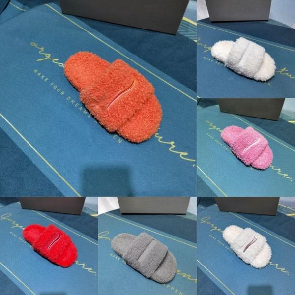 

2025 with box Men women winter slipper designer Cartoon slippers Hotel bedroom fashion womens shoes sexy Flat Lady keep warm wool flops woman shoe top high quality, Color#1