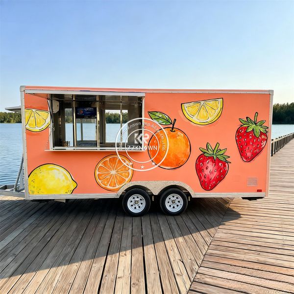 

Street Mobile Street Fast Food Truck Coffee Van Concession Catering Mobile Fast Food Trailer With Fully Equipped