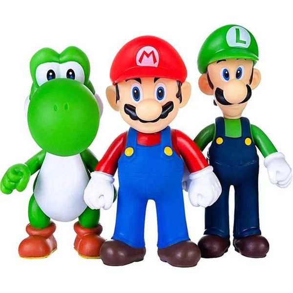Super Bros Cartoon Dolls Model Birthday Gift Anime Figures Luigi Yoshi Creative Collectible Model Toys L2510166DSO