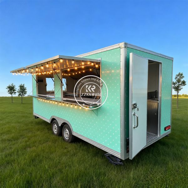 

Custom BBQ Concession Food Truck Trailer Coffee Cart Hot Dog Ice Cream Cart Van Mobile Food Truck With Fully Equipped