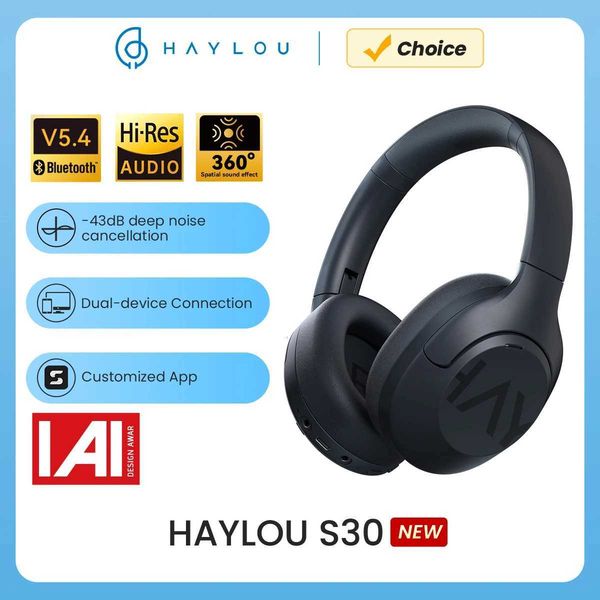 HAYLOU S30 Wireless 54 Headphones 43dB Adaptive Noise Cancelling Headsets 40mm Driver 80H Playtime Earphones Z251015