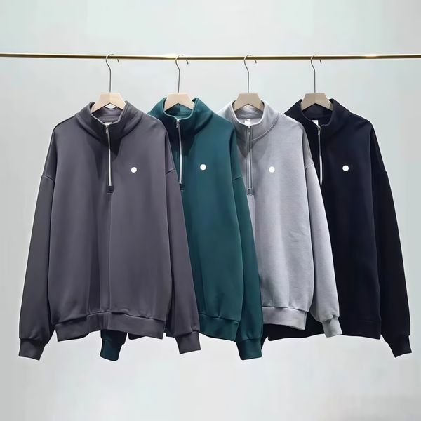 

Yoga Hoodies Sports Hoodies Stand Up Collar Sweatshirts Quarter Zip Pullover Outfits Unisex Sweatshirts 3D Silver on Chest Loose Long Sleeve Sweatwear Casual Top, Dark grey