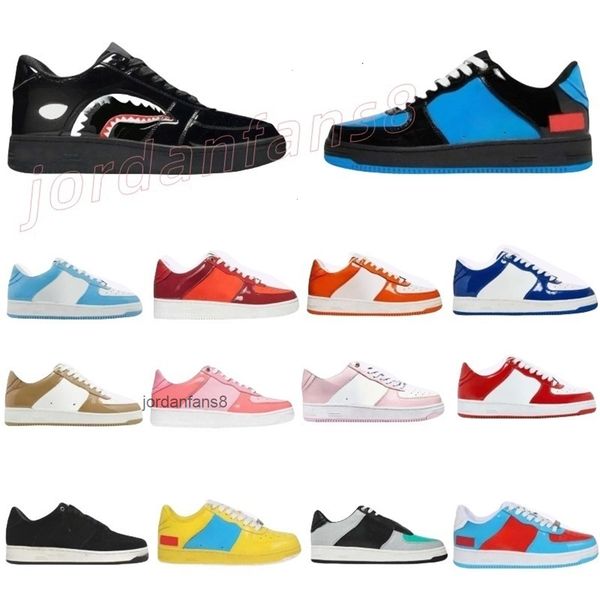 

designer Popular trainer low shark mens shoe sta sk8 lace up sneaker for man soft leather breathable summer spring fall, Blue