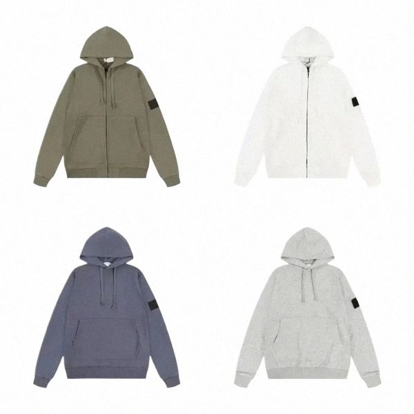 

designer hoodie stone hoodies designer mens hoodie Nautical compass embroidered arm badge Pullover Zip up sweatshirt pull jumper streetwear hoodie 100 765u#, White