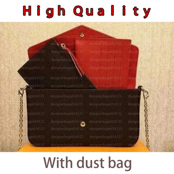 

Designer Bag Fashion Women's Shoulder Bag High Quality Luxury Crossbody Bag Classic Old Flower Leather Removable 3 in 1 Retro Metal Chain Wallet Wemen Mini Wallet, Ivory