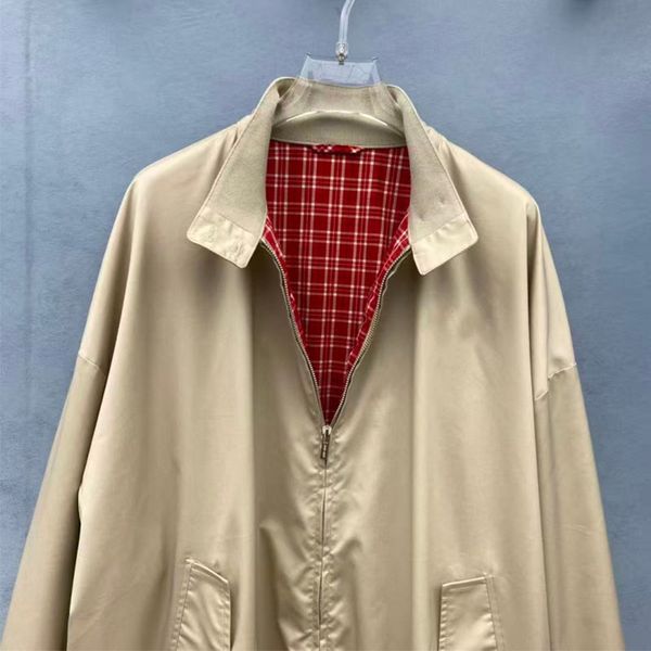 

Designer's red checkered coat women's coat winter jacket women's medium long loose fit outdoor casual jacket, M1