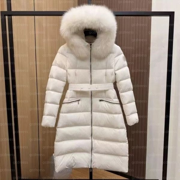 

Puffer jacket women Coats designer women winter jacket Mid-length white duck down warm parka for women in winter with fox fur collar Fashionable New Year Gifts, 45colour