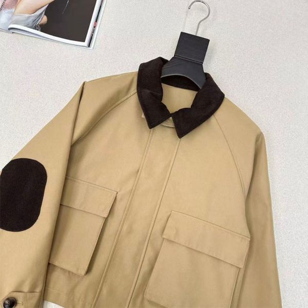 

25 new designer trench coats with color blocked lapels, short trench coats, men's and women's new jackets, autumn and winter warm coats, M1