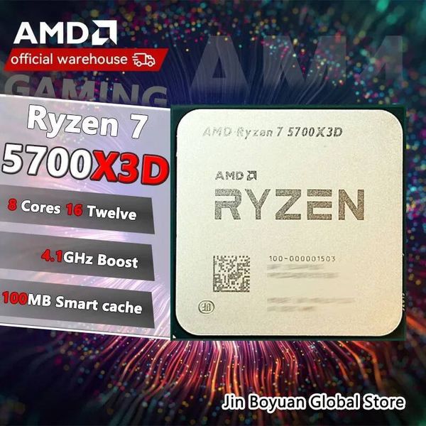 New AMD Ryzen 7 5700X3D R7 5700X3D 41 GHz 8Core 16Thread CPU 7NM L396M 100000001503 Socket AM4 but without fan