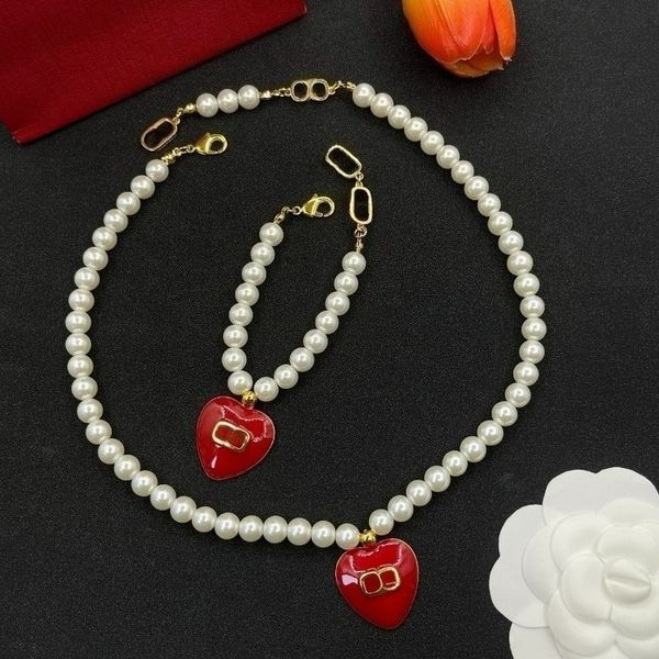 

Designer Necklace Heart-shaped Pendant Necklace Women's Jewelry Thick Chain Letter 18K Gold Full Diamond Fashion Classic Necklace Christmas Holiday Gift