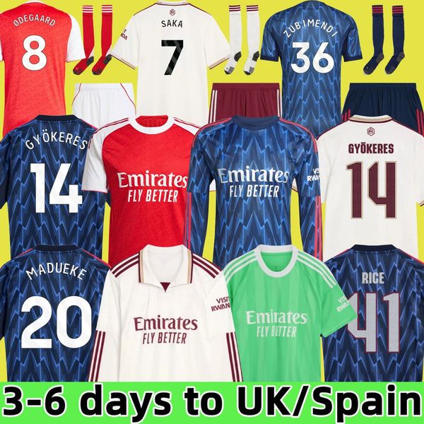 

25 26 SAKA Soccer Jerseys ODEGAARD RICE HAVERTZ NWANERI MARTINELLI Calafiori NKETIAH SALIBA TROSSARD JESUS Football Shirt Kids Child Training Kit uniform shirts, Red