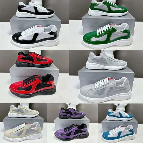 

Designer sneakers mens womens cup shoes classic casual running shoes bright leather nylon Iutdoor trainers white black green yellow fashion sports trainer shoes, Blue