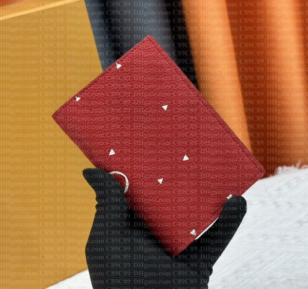 

Designer Passport Holders High Quality Multiple Wallet POCKET Leather Card Holders Lady Red Wallets Money Purse Credit Short Clutch Bags, Champagne