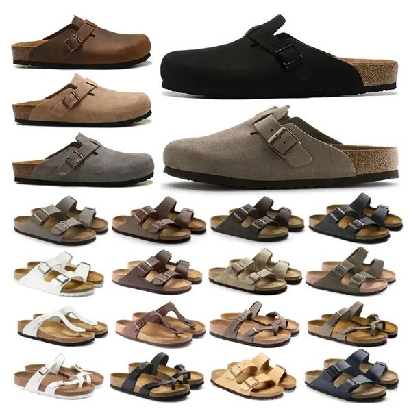 

Designer clogs sandals women clog slippers cork flat high quality outdoors footbed eva black suede leather slide taupe beach casual women men shoes