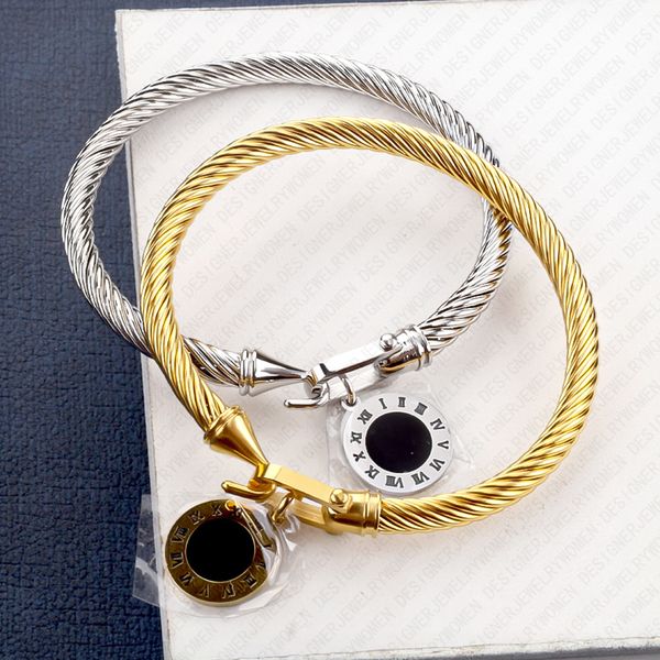 

Designer Bracelet Bracelet Women Stainless Steel Horseshoe Clasp Bracelets Roman Numeral Bangle Pendant Bangles Luxury Jewlery Designer for Women