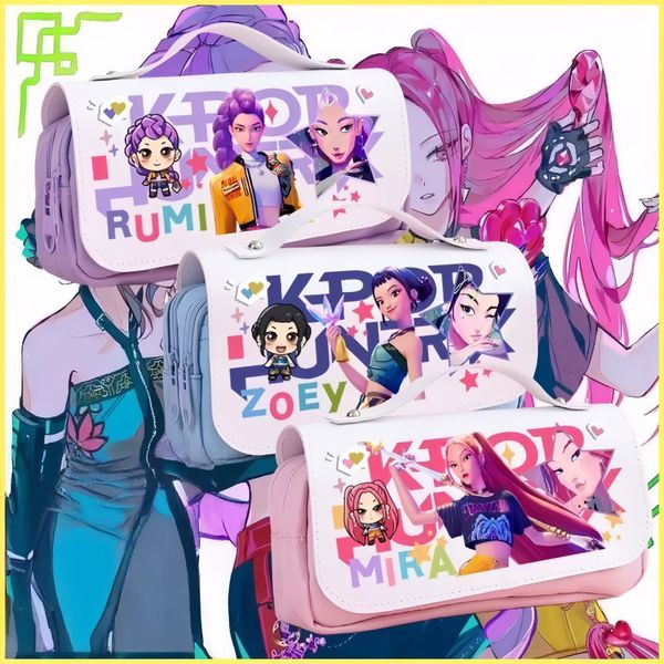 Kpop Demon Hunters Pencil Case Pixiv Cartoon&anime Pencil Case Multi Functional Stationery