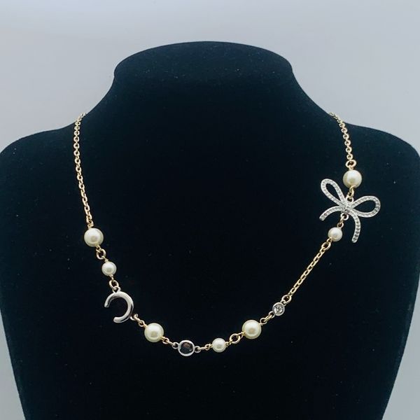 

Designer Necklace Pendant Women Choker Chain Letter 18K Gold Plated Tassel Necklace Pendant Jewelry Accessories