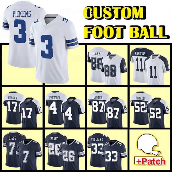 88 CeeDee Lamb Football Jersey 3 George Pickens 11 Micah Parsons Javonte Williams Mazi Smith Tyler Guyton Deuce Vaughn Joe Milton III Brandon Aubrey Jake Ferguson