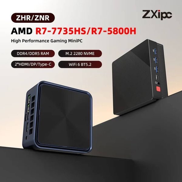 ZXIPC Mini PC Ryzen 7 5800H 6600H 7735HS 4500U DDR4 16GB 512GB Nvme SSD WIFI6 BT52 Desktop MINI PC Gamer Computer Four Display