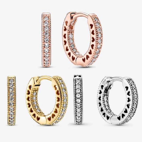 

Paved Diamond Heart Hoop Earrings Diamond Earrings Party Jewelry for Men and Women Girlfriend Gift