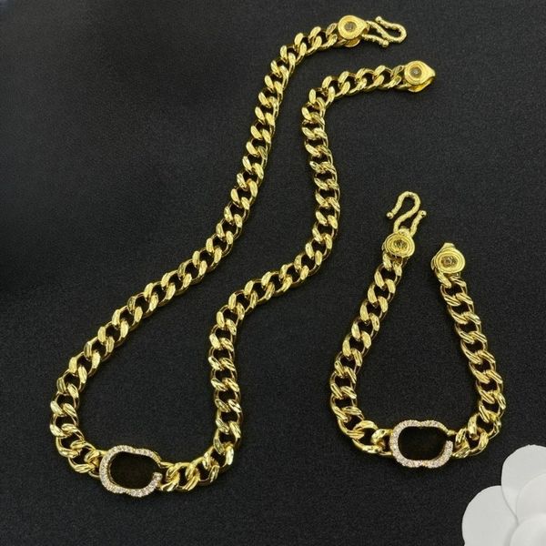 

Designer Luxurys Cuban Link Chains Set for Men Women Classic Letters G Necklaces Bracelet Chain Jewelry Sets Fashion Bracelets Necklaces Set High Quality, Mixed colors