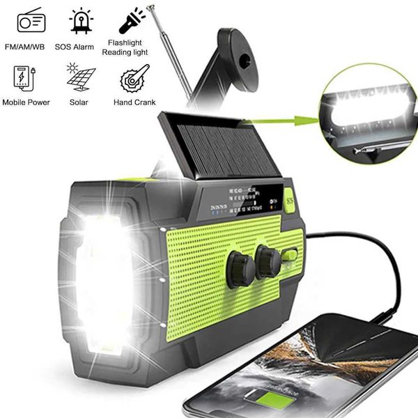 Portable Solar Hand Crank AMFM Radio for SurvivalRechargeable Battery Powered RadioUSB ChargerFlashlightReading Lamp X251021