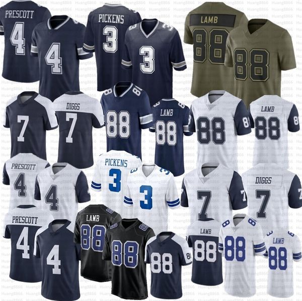 George Pickens CeeDee Lamb Football Jersey Overshown Brandon Aubrey Dak Prescott Trevon Diggs Tyler Guyton Ezekiel Elliott Emmitt Smith Stitched Jerseys