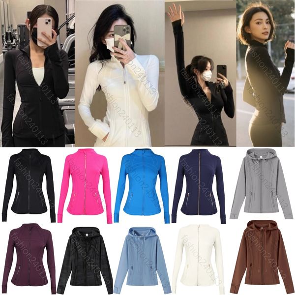 

jackets womens jacket women coat yoga gold zip up hoodie long sleeve sport hoodies coat fitness gym breathable solid color outerwear coats sportwear clothing, Jackets2