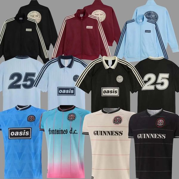 25 26 Oasis Tour Jacquard Soccer Jerseys maillot de foot football black Oasis Live Bohemians 2025 135th Anniversary Men Football Shirts Fontaines Oasis Jakcet