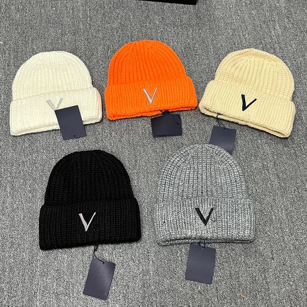 bonnet orange designer hats for women unisex knitted bonnets winter hat skull cap casual travel keep warm beanies wool beanie H260205