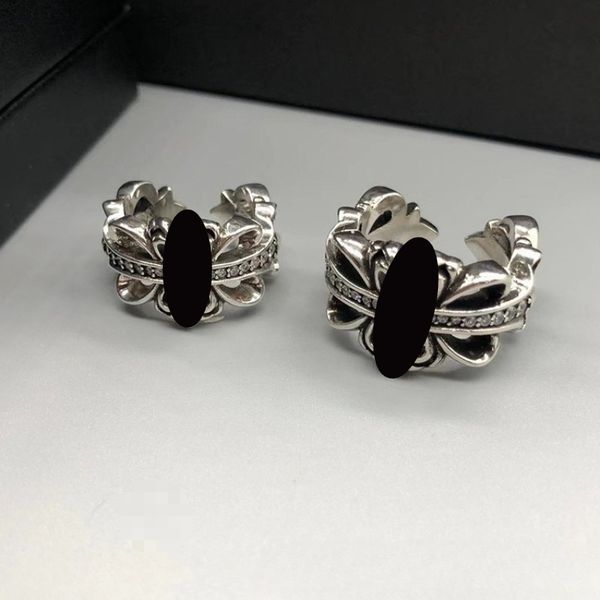 

Designer Open Ring Retro Cross Hollow Couple Ring European and American Hip-hop Style 925 Silver Designer Jewelry Luxury Couple Gifts
