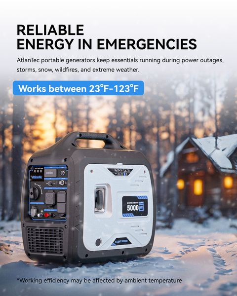 5000W Inverter Generator, Gas Powered Portable Super Quiet Outdoor Generator RV Ready for Home Use, Emergency Backup