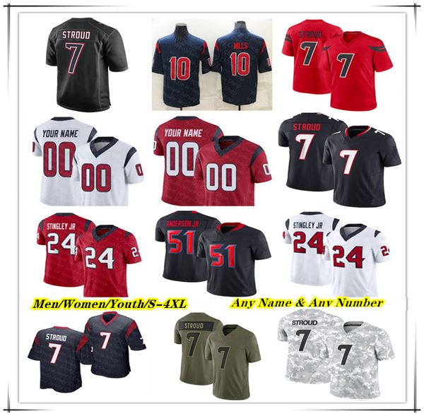 

CJ Stroud Football Jersey Nick Chubb Nico Collins Woody Marks Dalton Schultz Jayden Higgins Derek Stingley Will Anderson Jr Jalen Pitre Azeez Al-Shaair Lassiter Kirk, Men white