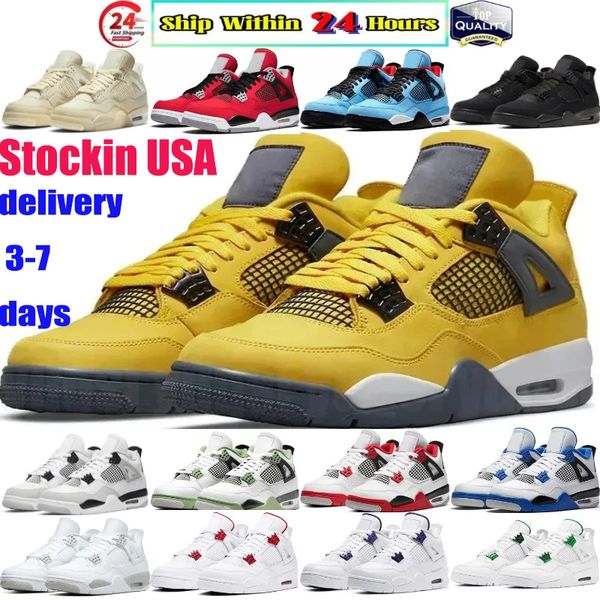 

4 4S 5 11 Basketball Shoes For Men Women 5s 11s Sneakers White thunder Bred Cool Grey Metallic Reimagined Wheat Mens outdoor Sports Trainers shoes size47, Light green