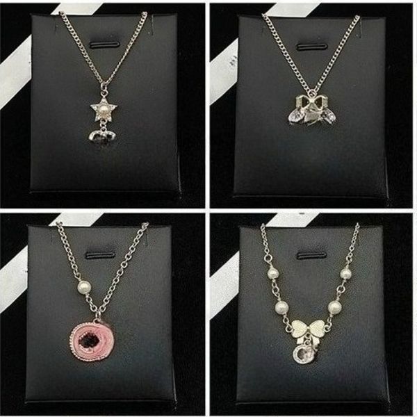 

Luxury Designer Necklace Letter Pendant Plated Crysal Necklace Choker Women Wedding Party Jewerlry Accessories with Box