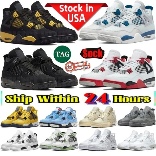 

Free Shipping 4s Basketball Shoes Designer Sneakers mens trainers jump mans 4s Brick By Brick Military Black Cat Cement Grey Red Thunder Women outdoor sports sneaker, #-14
