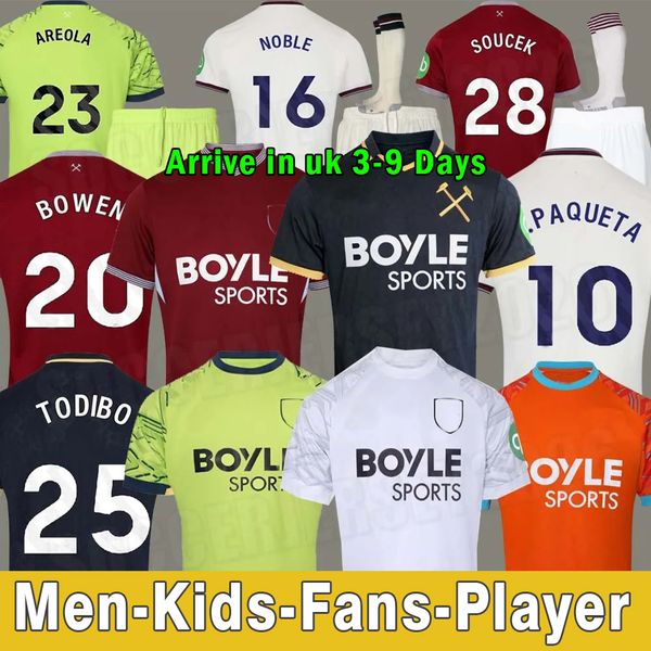 

BOWEN FULLKRUG 25  united Soccer Jerseys WARD-PROWSE 2025 2026 L.PAQUETA ANTONIO football shirt RODRIGUEZ home away black jersey Men kids sets, Grey