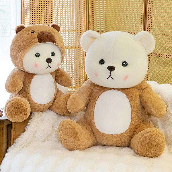 New Capybara Transforms into Lina Bear Plush Toy Doll for Girls and Children Gift