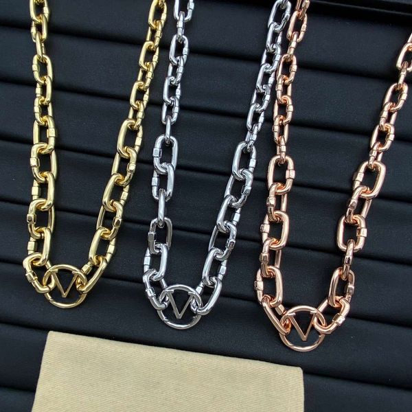 

Fashion 18k Gold Choker Necklace Simple Luxury bracelet Designer Chain Choker Necklace Link Designer for Women Gift Jewelry