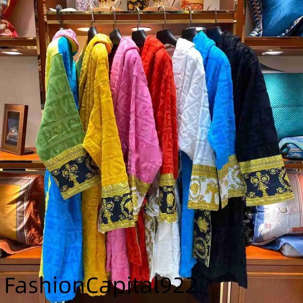 bathrobe for men and women sleep robe unisex man cotton sleepwear night robe highquality bathrobe Brand designer robe breathable elegr SIZE 3XL