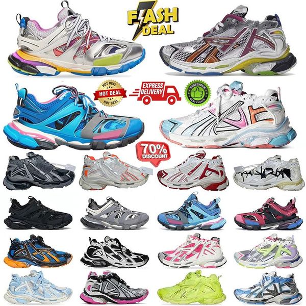 

Designer Runner 7.0 7.5 Casual Shoes Track 3.0 Sneaker Men Women Paris Triple White Black Pink Grey Beige Gomma Leather Nylon Printed Platform Eur 35-46, Red