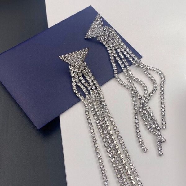 

Luxury Earrings Stud Classic Brand Triangle Letter Diamond Tassel Earrings Designer Hoop Earrings Fashion Jewelry for Woman Top Quality Multiple Optional