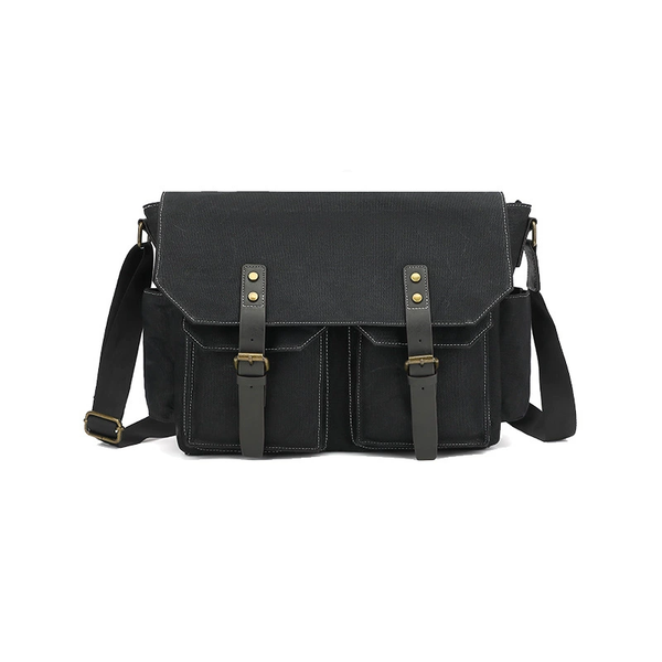 

Casual men's handbag crossbody business single-shoulder waterproof bags briefcase travel slung computer bag canvas, Black