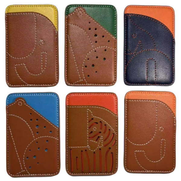 

Leather Magnetic Holder,Magnetic Back Sticker,Stealth ID Card Case Compatible with Mobile Phone 15/16/17 Series DH17